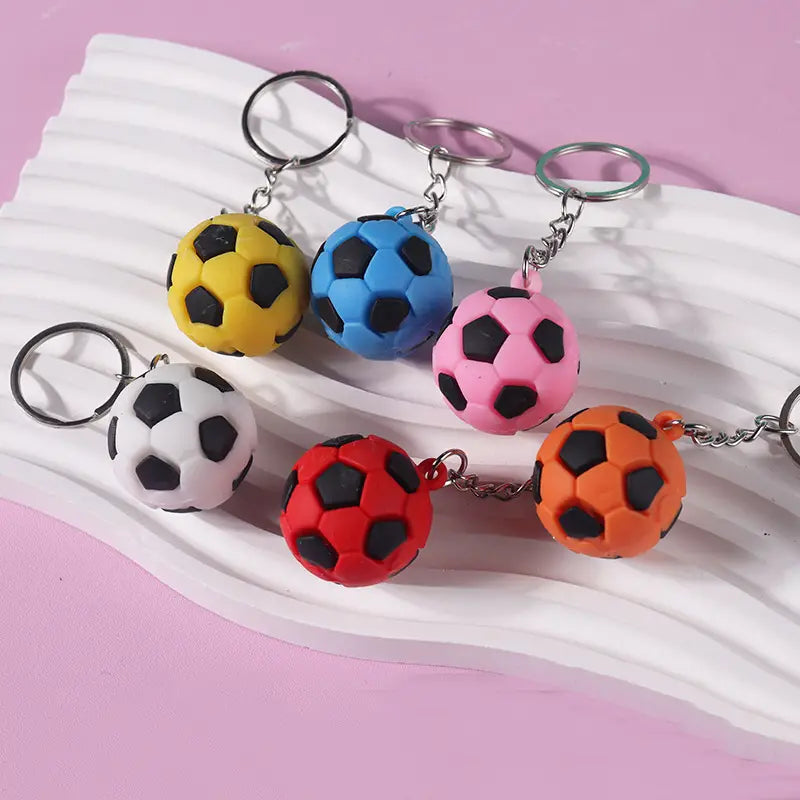 1Pcs Soft Rubber Football Keychain