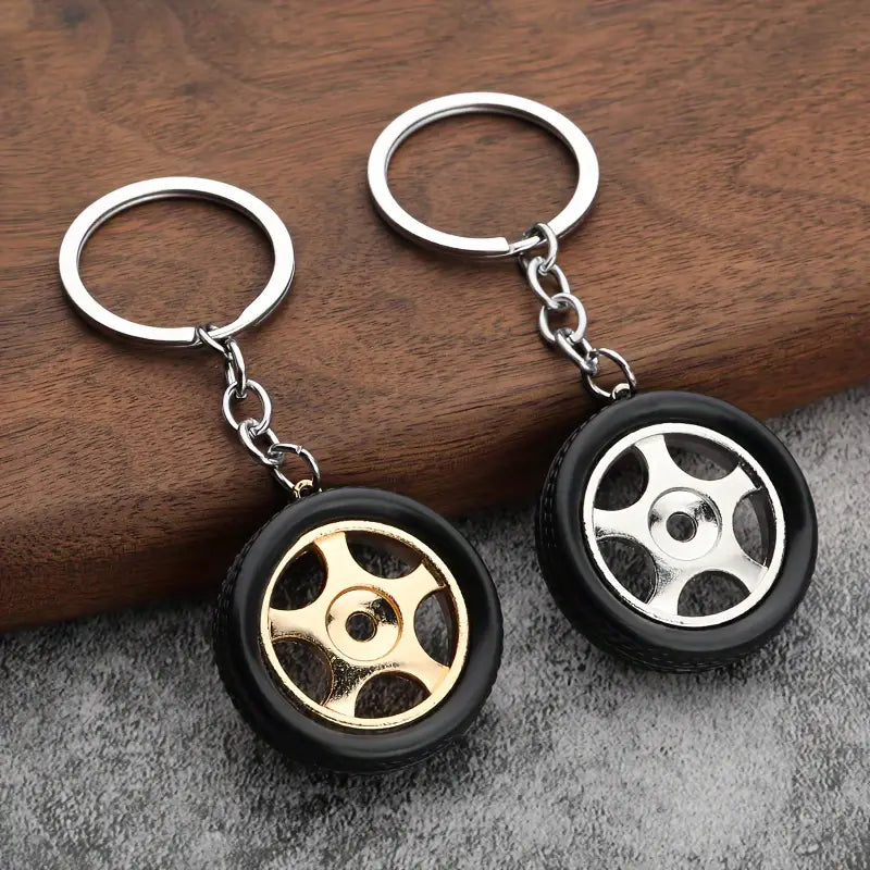 1 Pcs Car Wheel Hub Metal Keychain