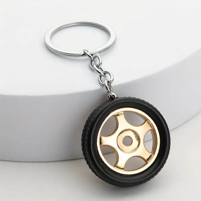 1 Pcs Car Wheel Hub Metal Keychain