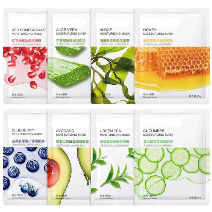 1 Pcs Fruit Extract Moisturizing Brightening Facial Mask(Random Flavour)