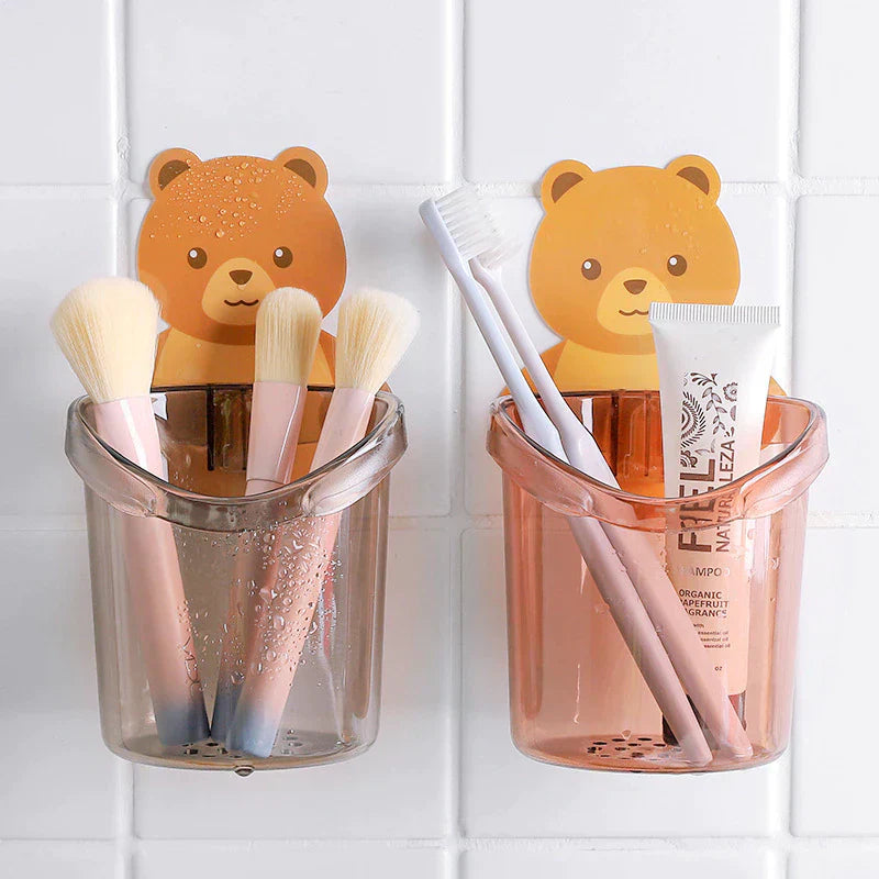 Bear Wall Mounted Toothbrush Holder Cup