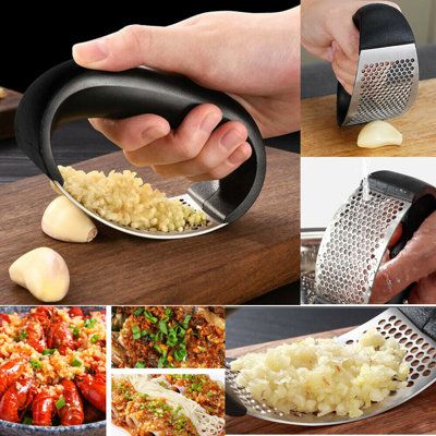 Garlic Presses Grinder Peeler Slicer Chopper Cutter Kitchen Gadgets Multi-functional Manual Stainless Steel