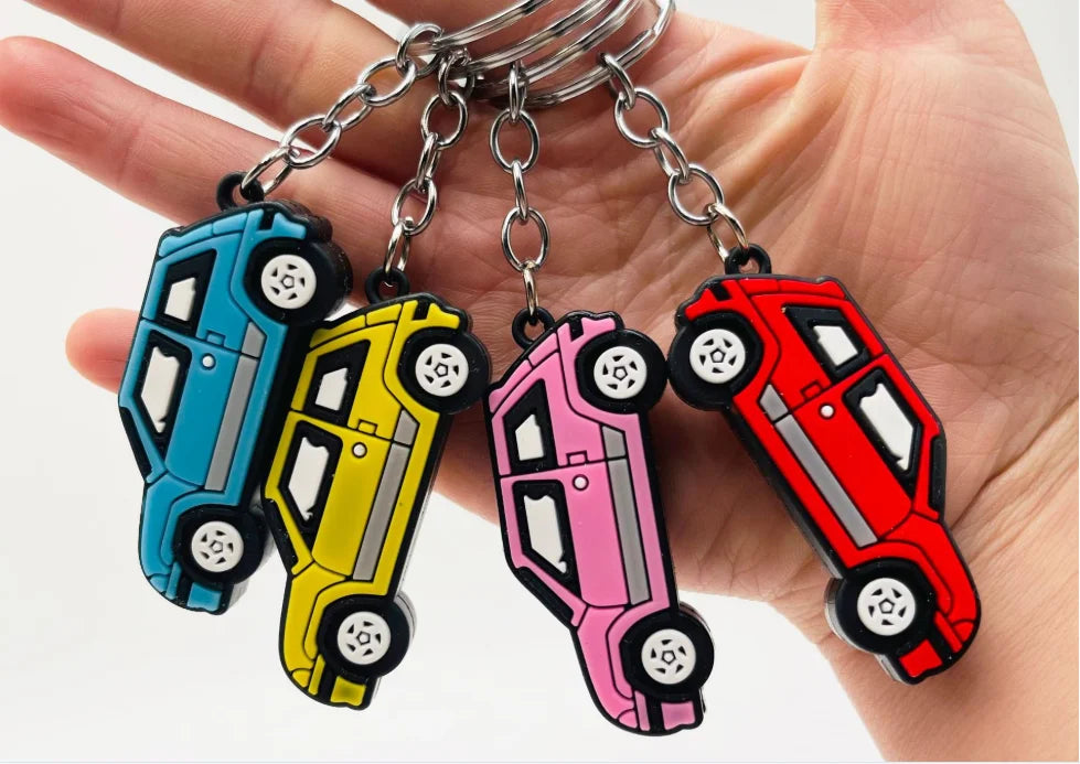 1 Pcs Rubber Simulation Car Keychain(Random Colour)