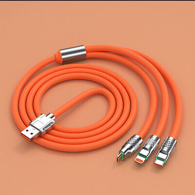 3-in-1 Zinc Alloy Interface Silicone 120W Multi Fast Charging Cable